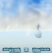 Balanciere den Ball auf dem Schnee